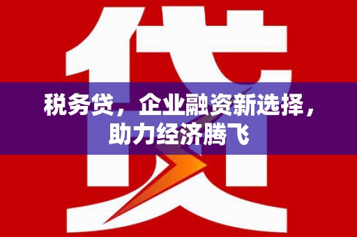 绥德税务贷，企业融资新选择，助力经济腾飞