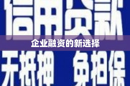 绥德企业融资的新选择