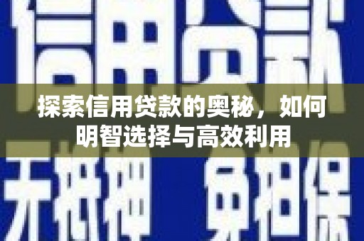绥德探索信用贷款的奥秘，如何明智选择与高效利用