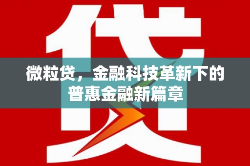 绥德微粒贷，金融科技革新下的普惠金融新篇章